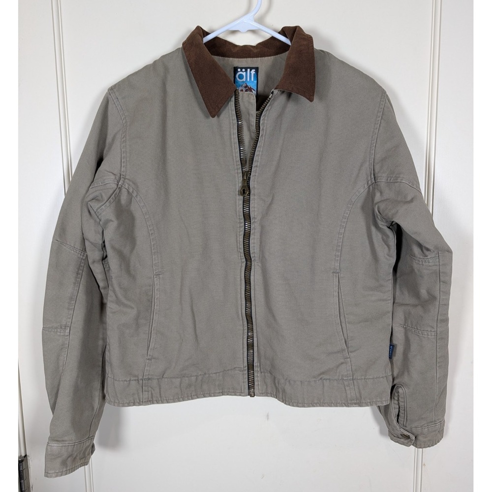 Kuhl Alf Canvas Full Zip Jacket Khaki Tan Women's Size: M Cropped